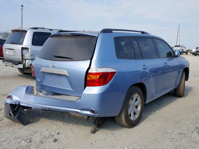 5TDZK3EH6AS010645 - 2010 TOYOTA HIGHLANDER BLUE photo 4