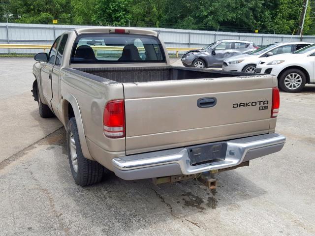 1D7HL42X43S127991 - 2003 DODGE DAKOTA SLT TAN photo 3