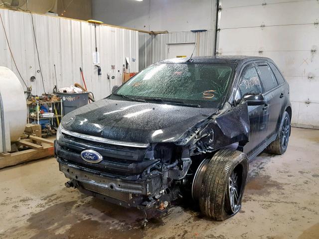 2FMDK4JC2EBA47687 - 2014 FORD EDGE SEL BLACK photo 2