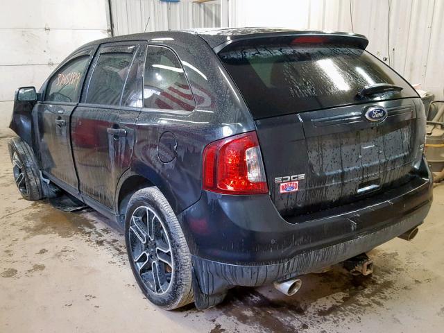 2FMDK4JC2EBA47687 - 2014 FORD EDGE SEL BLACK photo 3