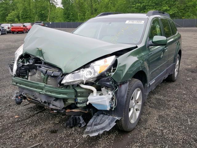 4S4BRDLC3C2202458 - 2012 SUBARU OUTBACK 3. GREEN photo 2