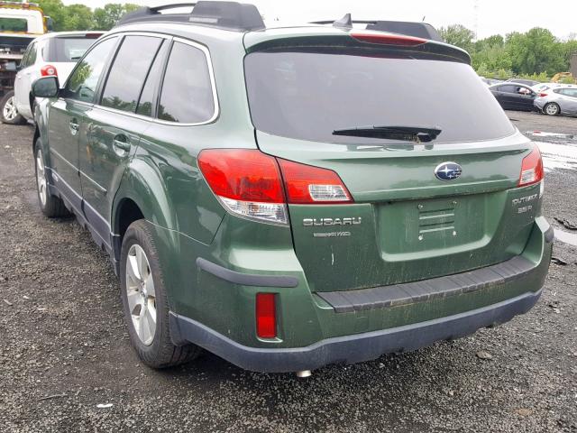 4S4BRDLC3C2202458 - 2012 SUBARU OUTBACK 3. GREEN photo 3