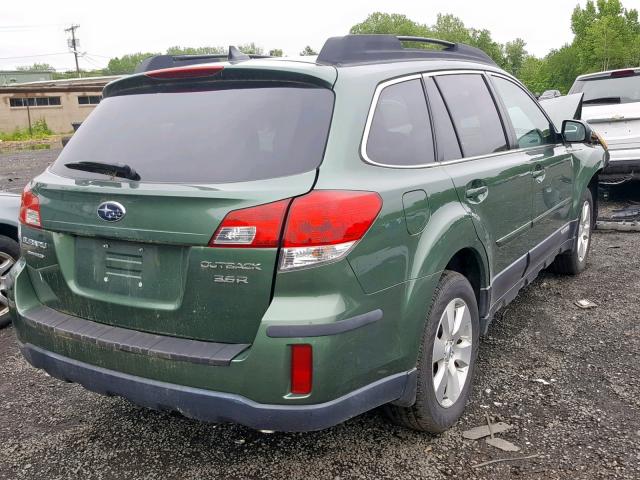 4S4BRDLC3C2202458 - 2012 SUBARU OUTBACK 3. GREEN photo 4