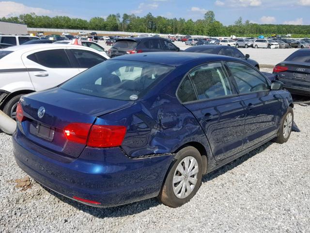 3VW2K7AJ0EM376394 - 2014 VOLKSWAGEN JETTA BASE GREEN photo 4