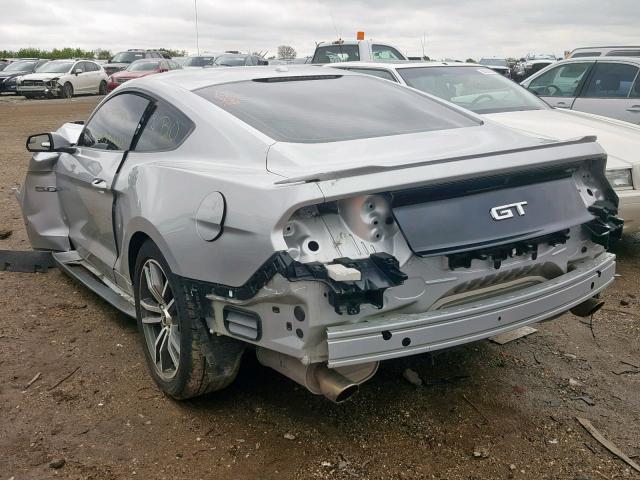 1FA6P8CF8H5345107 - 2017 FORD MUSTANG GT SILVER photo 3