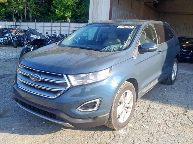 2FMPK3J80GBB91650 - 2016 FORD EDGE SEL BLUE photo 2