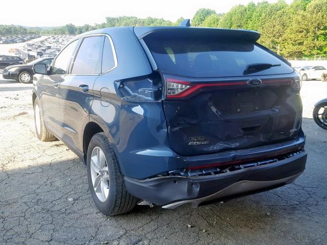 2FMPK3J80GBB91650 - 2016 FORD EDGE SEL BLUE photo 3