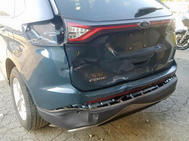 2FMPK3J80GBB91650 - 2016 FORD EDGE SEL BLUE photo 9