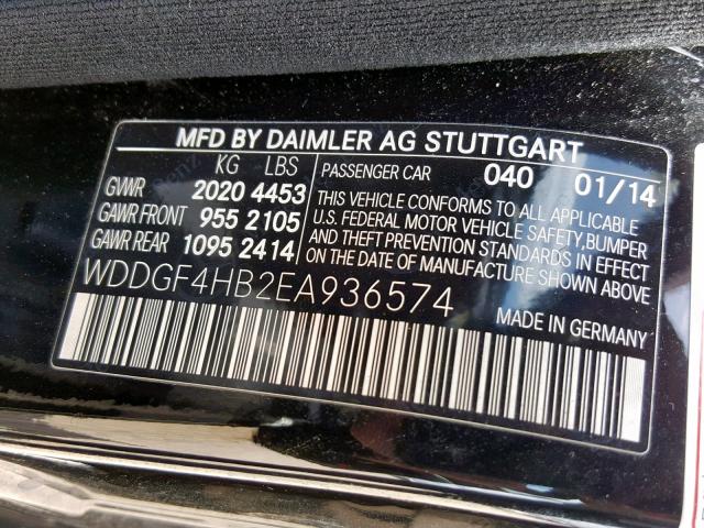 WDDGF4HB2EA936574 - 2014 MERCEDES-BENZ C 250 BLACK photo 10