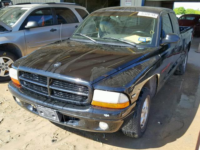 1B7GL23Y2VS233439 - 1997 DODGE DAKOTA BLACK photo 2