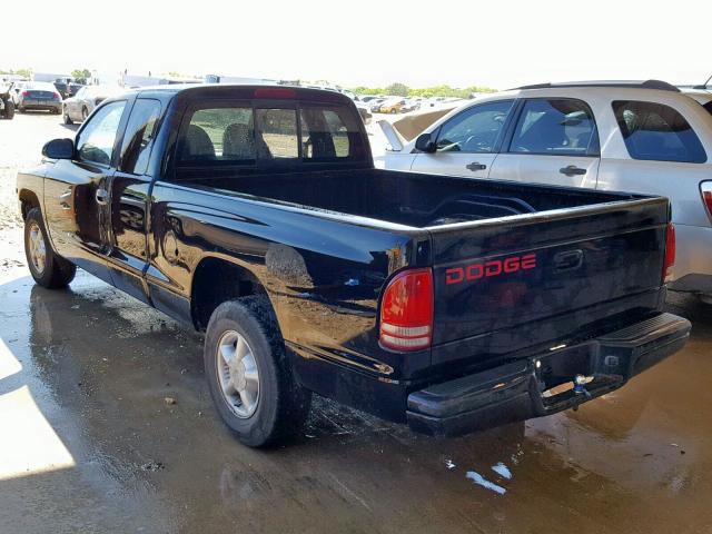 1B7GL23Y2VS233439 - 1997 DODGE DAKOTA BLACK photo 3