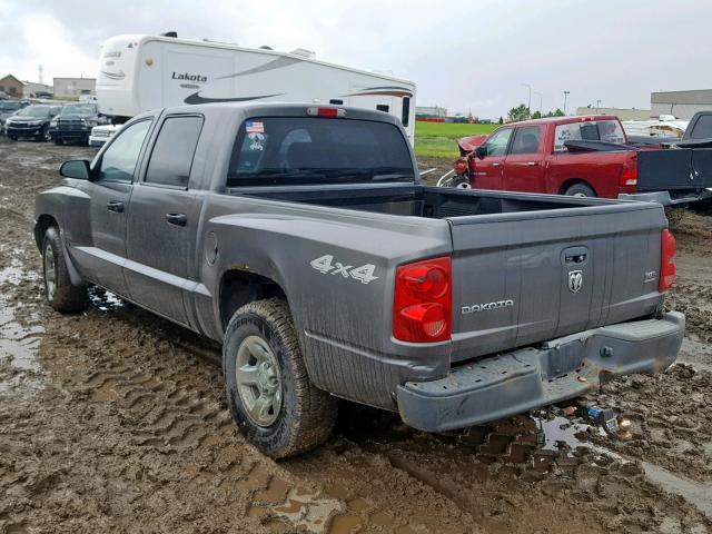 1D7HW28N15S219354 - 2005 DODGE DAKOTA QUA GRAY photo 3