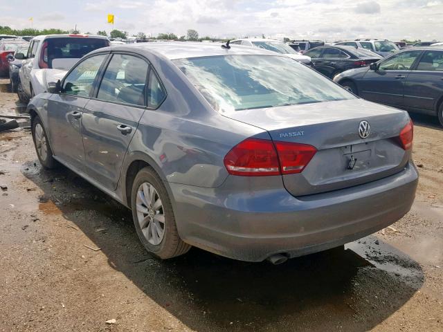 1VWAP7A36DC071349 - 2013 VOLKSWAGEN PASSAT S GRAY photo 3