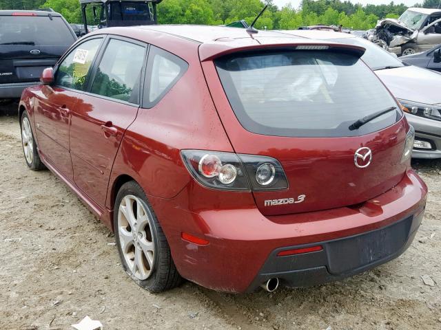 JM1BK343X81107586 - 2008 MAZDA 3 HATCHBAC RED photo 3