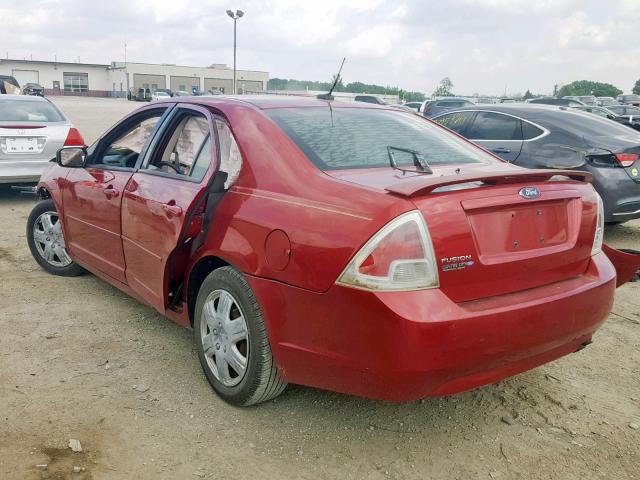 3FAHP06Z68R217087 - 2008 FORD FUSION S RED photo 3