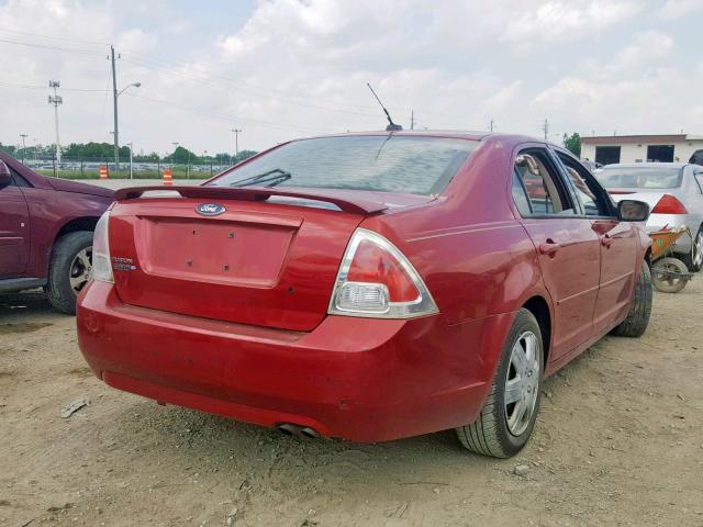 3FAHP06Z68R217087 - 2008 FORD FUSION S RED photo 4