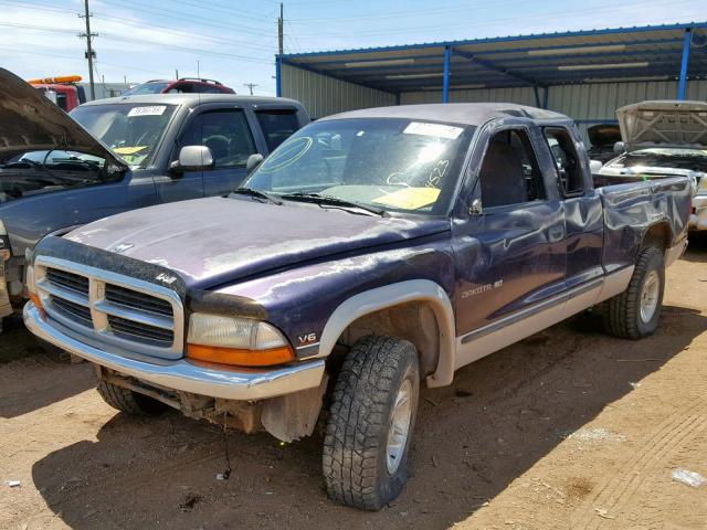 1B7GG22X8XS190001 - 1999 DODGE DAKOTA BLUE photo 2