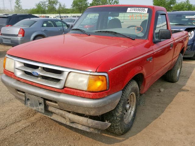 1FTCR10A7VUB34957 - 1997 FORD RANGER RED photo 2