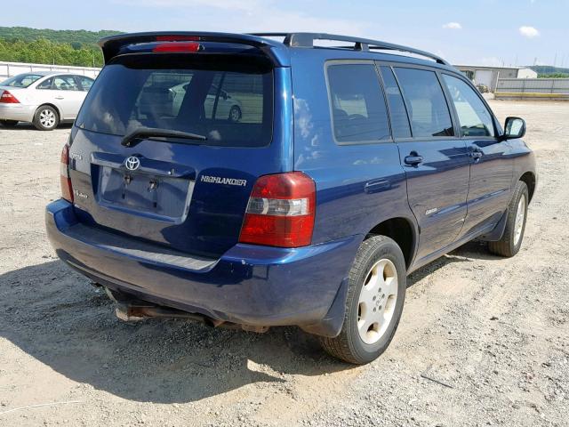 JTEEP21A870221565 - 2007 TOYOTA HIGHLANDER BLUE photo 4