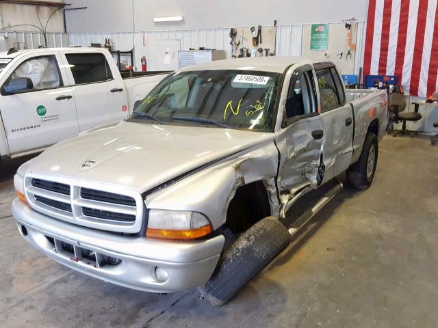 1D7HL38X33S266575 - 2003 DODGE DAKOTA QUA GRAY photo 2