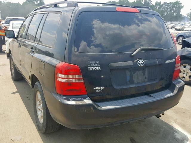 JTEHD21A620012145 - 2002 TOYOTA HIGHLANDER BLACK photo 3