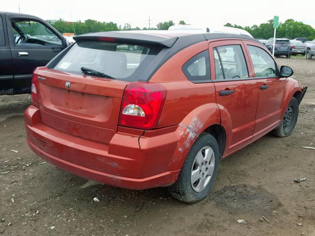 1B3HB28B67D243377 - 2007 DODGE CALIBER ORANGE photo 4