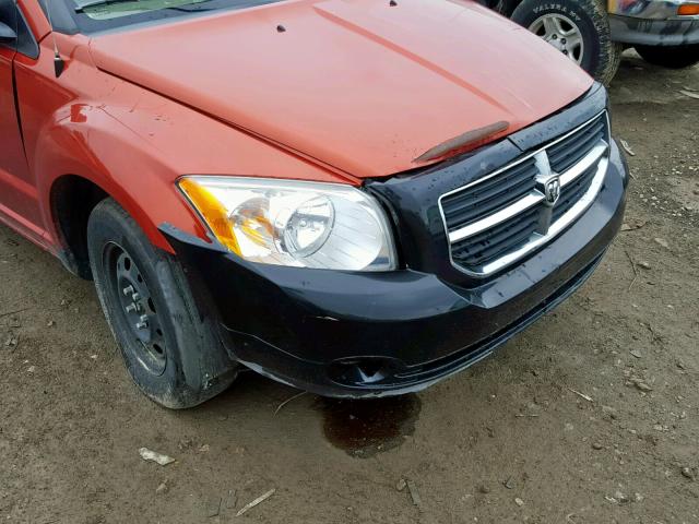 1B3HB28B67D243377 - 2007 DODGE CALIBER ORANGE photo 9