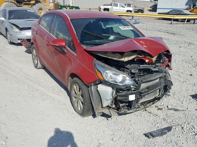 KNADN4A38F6459301 - 2015 KIA RIO EX RED photo 1