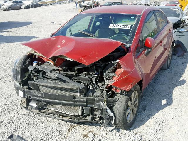 KNADN4A38F6459301 - 2015 KIA RIO EX RED photo 2