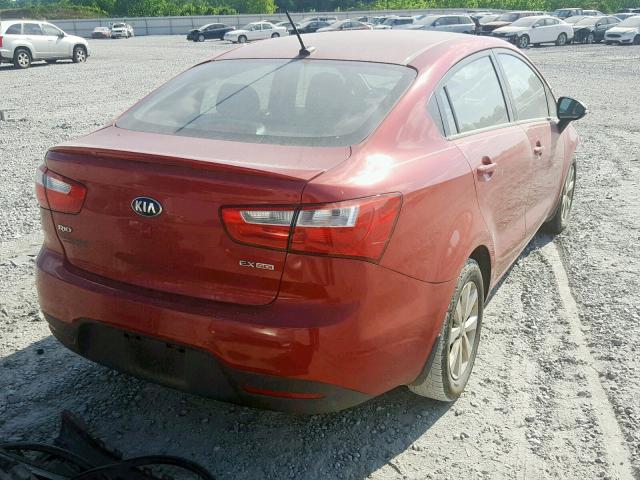 KNADN4A38F6459301 - 2015 KIA RIO EX RED photo 4