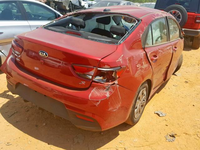 3KPA24AB4KE167431 - 2019 KIA RIO S RED photo 4