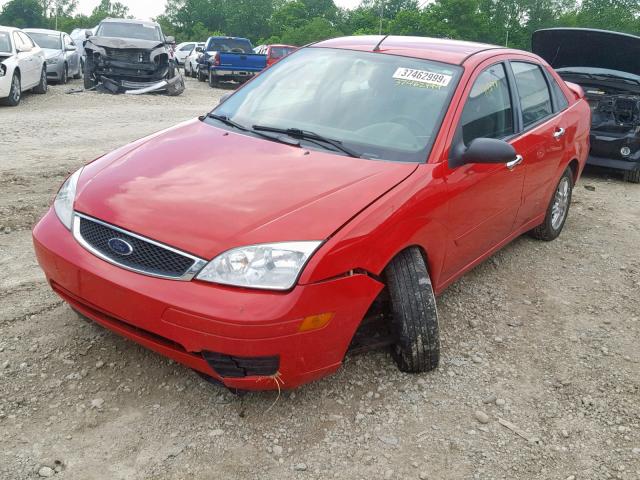 1FAFP34N77W330342 - 2007 FORD FOCUS ZX4 RED photo 2