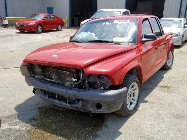 1D7HL38K94S639432 - 2004 DODGE DAKOTA QUA RED photo 2