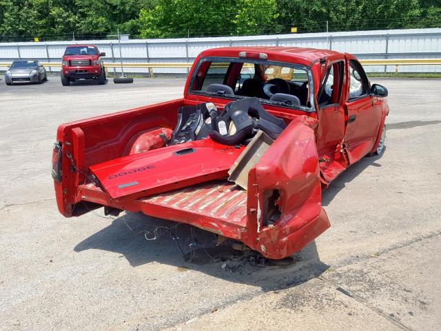 1D7HL38K94S639432 - 2004 DODGE DAKOTA QUA RED photo 4