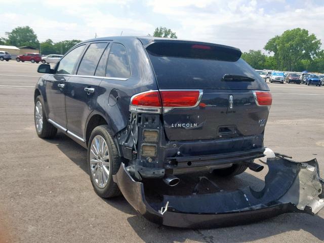 2LMDJ8JK8EBL05927 - 2014 LINCOLN MKX BLACK photo 3