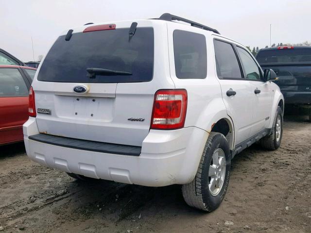 1FMCU93148KE66665 - 2008 FORD ESCAPE XLT WHITE photo 4