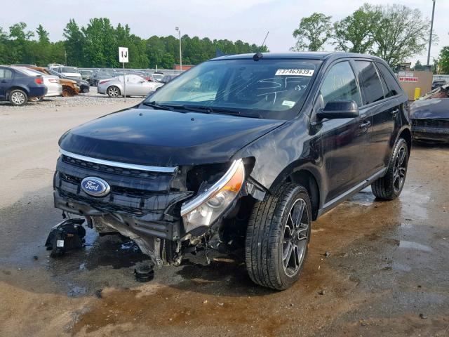 2FMDK3JC1DBB41231 - 2013 FORD EDGE SEL BLACK photo 2