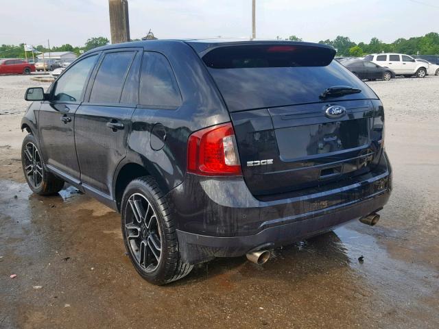 2FMDK3JC1DBB41231 - 2013 FORD EDGE SEL BLACK photo 3