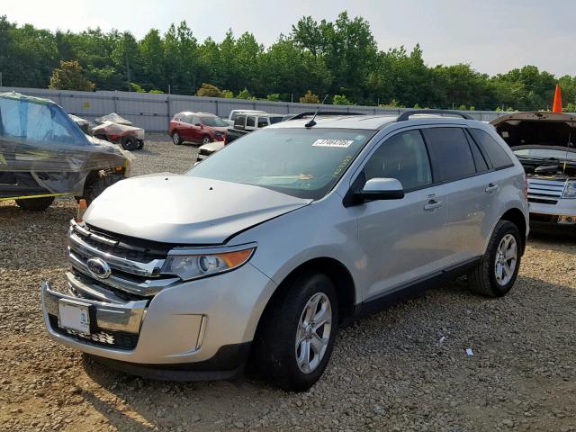 2FMDK3JC4EBB44898 - 2014 FORD EDGE SEL SILVER photo 2