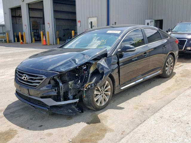 5NPE34AF0HH509222 - 2017 HYUNDAI SONATA SPO BLACK photo 2