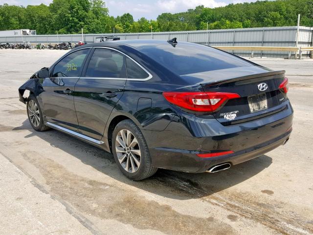 5NPE34AF0HH509222 - 2017 HYUNDAI SONATA SPO BLACK photo 3