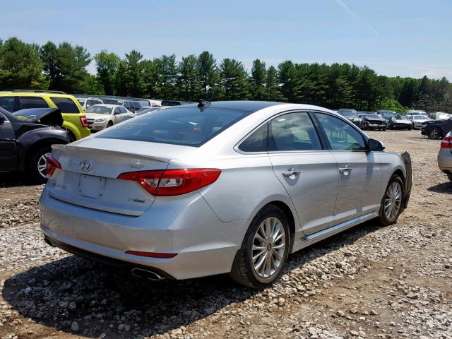 5NPE34AF7FH055225 - 2015 HYUNDAI SONATA SPO SILVER photo 4