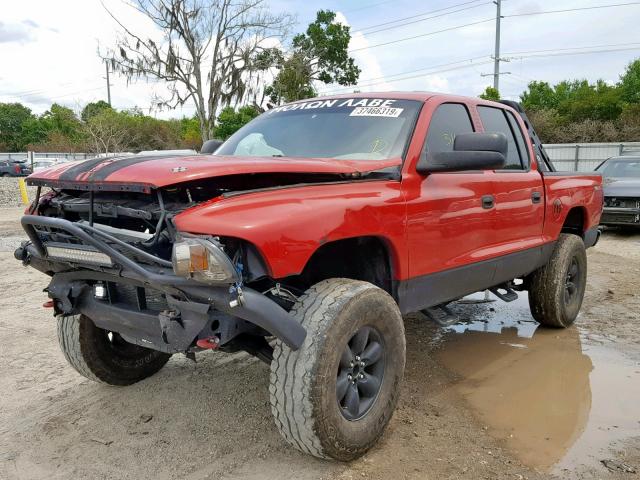 1D7HL48XX3S197244 - 2003 DODGE DAKOTA QUA RED photo 2