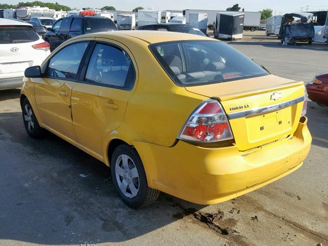 KL1TD5DE7AB048547 - 2010 CHEVROLET AVEO LS YELLOW photo 3