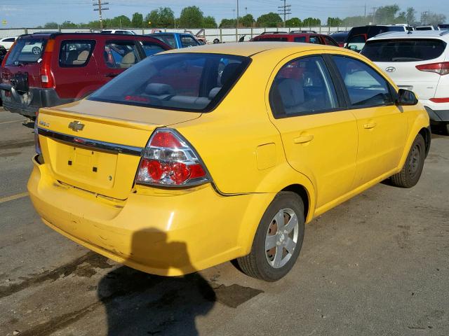 KL1TD5DE7AB048547 - 2010 CHEVROLET AVEO LS YELLOW photo 4