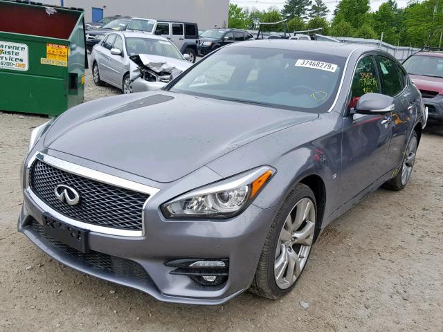 JN1BY1AR2KM585196 - 2019 INFINITI Q70 3.7 LU GRAY photo 2