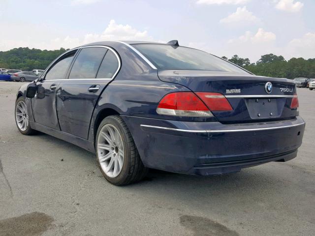 WBAHN83567DT70833 - 2007 BMW 750 BLUE photo 3