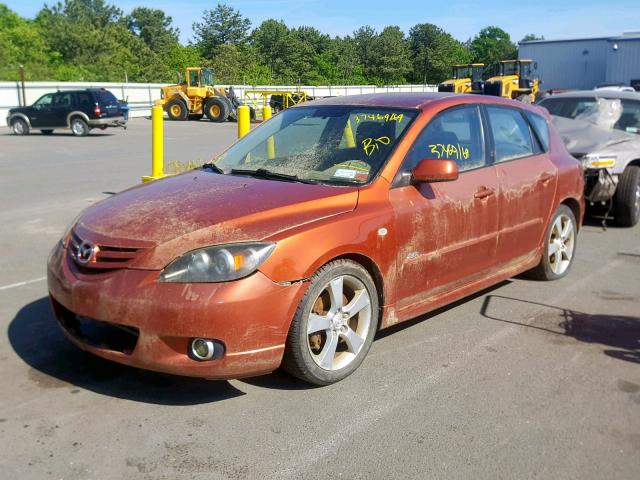 JM1BK143151305862 - 2005 MAZDA 3 HATCHBAC ORANGE photo 2