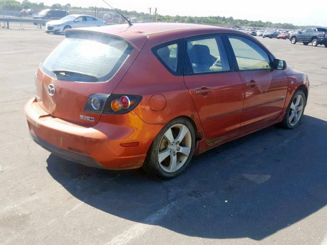 JM1BK143151305862 - 2005 MAZDA 3 HATCHBAC ORANGE photo 4