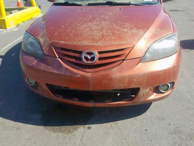 JM1BK143151305862 - 2005 MAZDA 3 HATCHBAC ORANGE photo 7